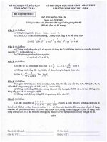 Đề thi học sinh giỏi lớp 12 cấp tỉnh Đồng Tháp năm 2013 - 2014 (Vòng 1) môn toán