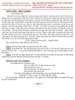 Đề thi thử Quốc gia môn Văn lần 1 năm 2015 trường THPT Nguyễn Văn Nguyễn, Cà Mau