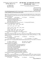 Đề thi thử - Kì thi Quốc gia 2015 môn Hoá học