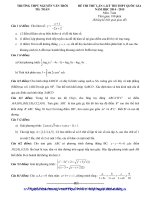 ĐỀ THI THỬ LẦN 1, KỲ THI THPT QUỐC GIA NĂM HỌC 2014 - 2015 Môn Toán lớp 12