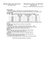 Đề thi thử Quốc gia lần 1 năm 2015 môn Địa lý trường THPT Lạng Giang số 1, Bắc Giang