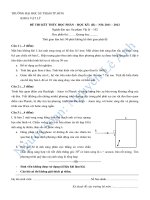 đề thi kết thúc môn quang học 2011  2012 DHSPTPHCM