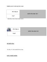 Đề thi kiểm tra học kỳ 1 môn mĩ thuật lớp 8 trường THCS lý tự trọng