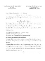 Đề thi học kỳ I lớp 10 THPT chuyên Thái Nguyên năm 2012 - 2013 môn Toán (Có đáp án) _ Chương trình chuyên