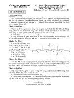 Đề thi tuyển sinh lớp 10 THPT tỉnh Đăk Nông năm 2011 - 2012 môn Vật lý (chuyên) - Có đáp án