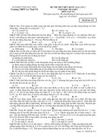Đề thi thử Quốc gia lần 2 năm 2015 môn Vật lý trường THPT Lý Thái Tổ, Bắc Ninh