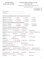 Đề thi thử THPT Quốc gia 2015 môn Tiếng Anh trường THPT Trần Phú, Hà Tĩnh số 16