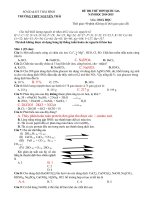 Đề thi thử THPT Quốc gia năm 2015 môn Hóa học trường THPT Nguyễn Trãi, Thái Bình