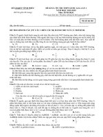 Đề thi thử Quốc gia lần 1 năm 2015 môn Sinh học trường THPT Yên Lạc, Vĩnh Phúc