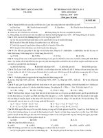 Đề thi thử Quốc gia lần 1 năm 2015 môn Sinh học trường THPT Lạng Giang số 1, Bắc Giang