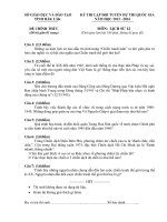 Đề thi chọn học sinh giỏi THPT thi Quốc gia tỉnh Đăk Lăk năm 2013 - 2014 môn lich sử