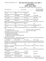 Đề thi thử đại học lần 5 năm 2015 môn Hóa học trường THPT Đào Duy Từ, Thái Nguyên