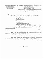 Tổng hợp đề thi HSG cấp tỉnh năm học 2007 - 2008 môn văn