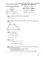 Đề kiểm tra học kỳ I THCS TT Phú Hòa năm 2013 - 2014 _Toán 8