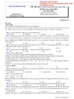 Đề thi thử THPT Quốc gia môn hoá chuyên ĐHSP 2015