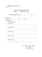 Mẫu báo cáo tình hình lớp sinh viên (Trường ĐH Bách khoa Hà Nội)