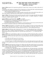 Đề thi học sinh giỏi lớp 12 THPT Lý Thái Tổ tỉnh Bắc Ninh năm 2013 - 2014 môn hóa