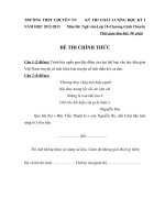 Đề thi học kỳ I lớp 10 THPT chuyên Thái Nguyên năm 2012 - 2013 môn Văn (Có đáp án) _ Chuyên