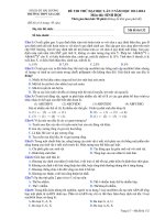 Đề thi thử Quốc gia lần 3 năm 2014 môn Sinh trường THPT Gia Lộc, Hải Dương