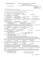 Đề thi thử Quốc gia lần 1 năm 2015 môn Hóa học trường THPT Gia Viễn A, Ninh Bình