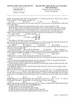 Đề thi thử THPT Quốc gia môn Sinh học lần 2 năm 2015 trường THPT Thuận Thành số 2, Bắc Ninh