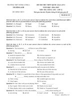 Đề thi thử THPT Quốc gia 2015 môn Tiếng Anh trường THPT Nông Cống 1 (lần 1)