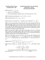 ĐỀ KIỂM TRA KHẢO SÁT CHUYÊN ĐỀ MÔN TOÁN – LỚP 12