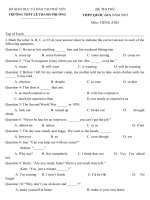 Đề thi thử THPT Quốc gia 2015 môn Tiếng Anh trường THPT Lê Thành Phương, Phú Yên