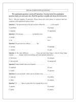 EXAMINATION QUESTIONS TIẾNG ANH 12 LUYỆN THI ĐẠI HỌC (4)