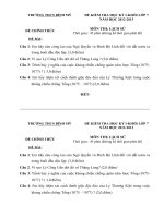 Đề thi học kỳ I lớp 7 THCS Bình Mỹ tỉnh An Giang - Năm 2012 - 2013_Lịch sử