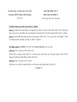 Đề thi lịch sử học kì 1 lớp 12 trường THPT phạm thái bường