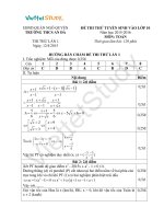 Đáp án đề thi thử lần 1 môn toán tuyển sinh vào lớp 10 trường THCS Sông Đà,Quận Ngô Quyền năm 2015,2016