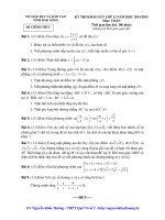 KỲ THI KHẢO SÁT LỚP 12 NĂM HỌC 2014-2015 Môn TOÁN