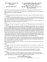 Đề thi học sinh giỏi lớp 12 THPT chuyên tỉnh Vĩnh Phúc năm 2013 môn Sinh - Có đáp án