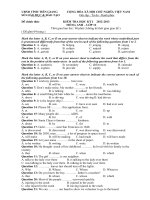 ĐỀ thi HKI tiếng Anh lớp 12 Tiền Giang  2012