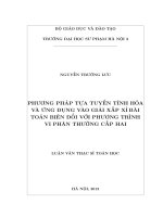 Phương pháp tựa tuyến tính hoá và ứng dụng vào giải xấp xỉ bài toán biên đối với phương trình vi phân thường cấp hai