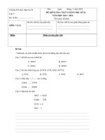 Đề kiểm tra cuối học kì 2 lớp 3 năm học 2014-2015 trường tiểu học Ngũ Lạc B, Trà Vinh