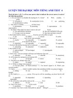 LUYỆN THI ĐẠI HỌC MÔN TIẾNG ANH TEST  4