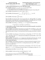 Đề thi thử đại học môn Toán lần 3 năm 2014 trường THPT Lương Thế Vinh, Hà Nội