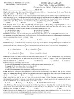Đề thi thử Quốc gia lần 1 năm 2015 môn Vật Lý trường THPT Lạng Giang số 1, Bắc Giang