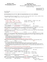 Đề khảo sát lớp 10 môn Hóa học năm 2015 trường THPT Chuyên Hùng Vương