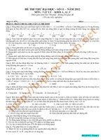 ĐỀ THI THỬ ĐẠI HỌC VẬT LÍ 2012 ĐỀ SỐ (11)