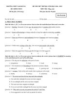 Đề thi thử THPT Quốc gia 2015 môn Tiếng Anh trường THPT Nam Đàn 2