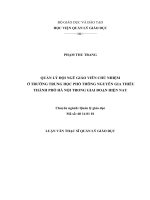 Quản lý đội ngũ giáo viên chủ nhiệm ở trường THPT Nguyễn Gia Thiều, thành phố Hà nội trong giai đoạn hiện nay