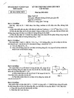 Đề thi học sinh giỏi lớp 9 THCS tỉnh Tiền Giang năm 2012 - 2013 môn Vật lý