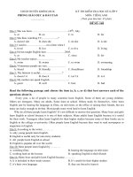 Đề kiểm tra học kì I tỉnh Đăk Lăk môn Tiếng Anh lớp 9