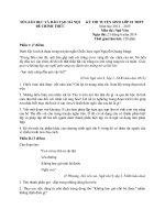 Đề thi - đáp án tuyển sinh vào lớp 10 môn Văn TP Hà Nội năm 2014