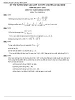 Đề thi tuyển sinh vào lớp 10 môn toán ( không chuyên ) trường THPT Chuyên Lê Quý Đôn năm học 2014,2015