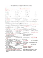 ĐỀ KIỂM TRA CHẤT LƯỢNG MÔN TIẾNG ANH 12