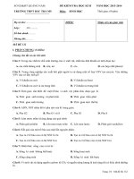 Đề thi học kì 2 môn Sinh lớp 10 năm học 2013-2014 trường THPT Bắc Trà My